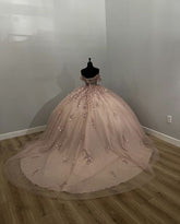 Beautiful Unique Sleeveless Light Pink Ball Gown Evening Formal Dress